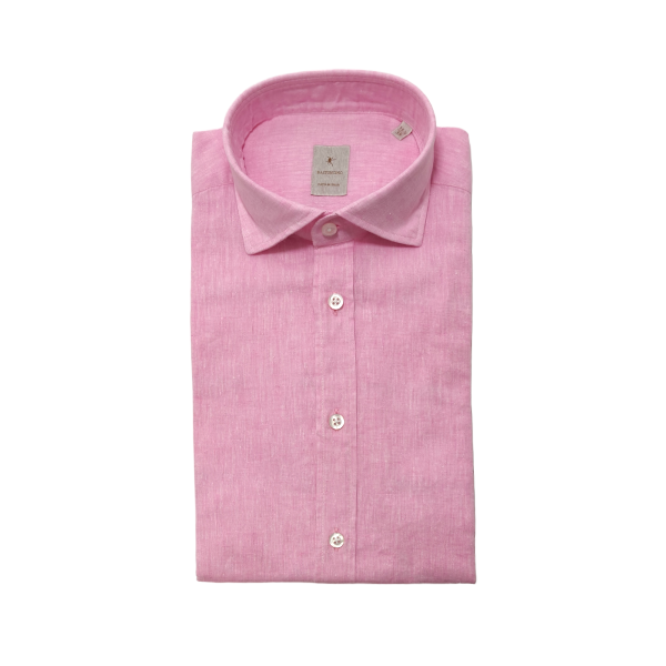 Bastoncino - Camicia misto lino rosa