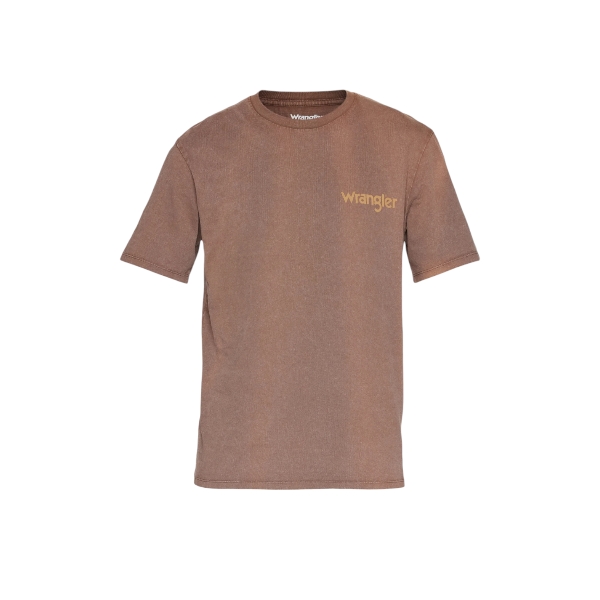 Wrangler - T-shirt cioccolato con logo