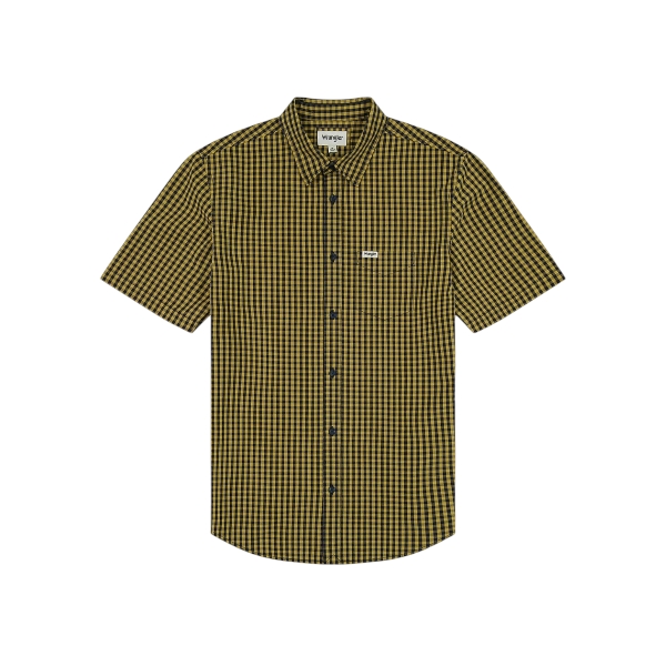 Wrangler - Camicia mezza manica quadretti gialli