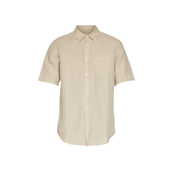 Wrangler - Camicia mezza manica misto lino