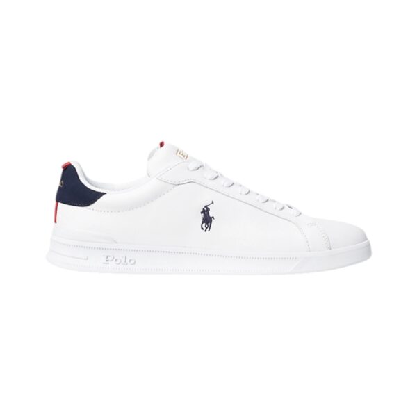 Polo Ralph Lauren - Scarpa bianca dettaglio blu Heritage Court