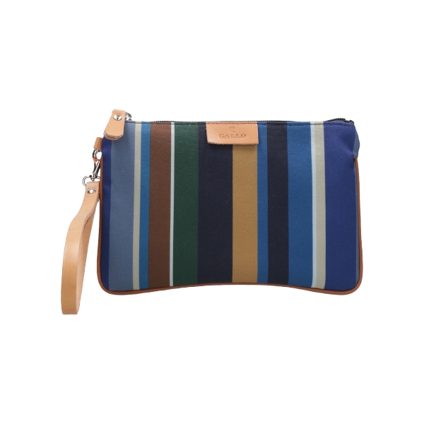 Gallo - Pochette unisex con fantasia multirighe blu